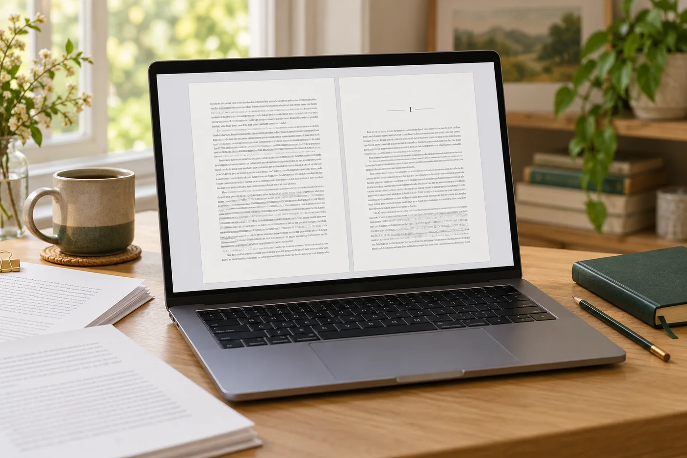 Book formatting on a laptop